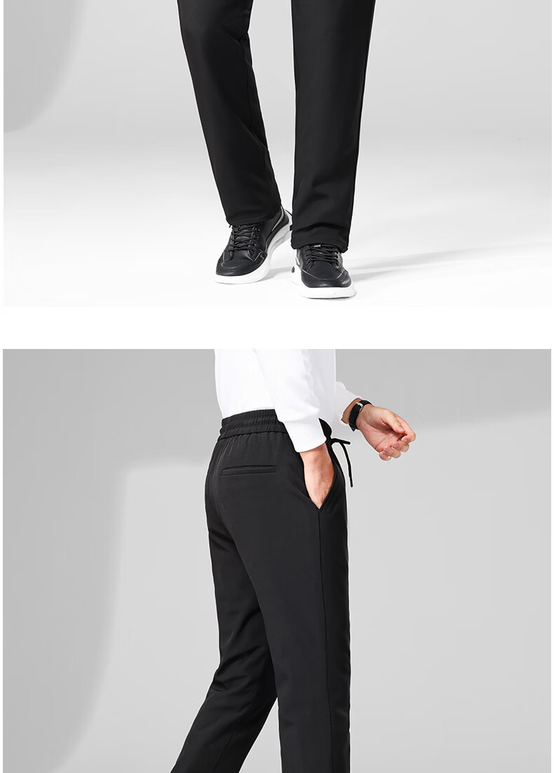 TUCANO Men's Winter Down Pants Thickened Warm Goose Down Casual Windproof Cotton High Waist Straight Leg Trousers 14