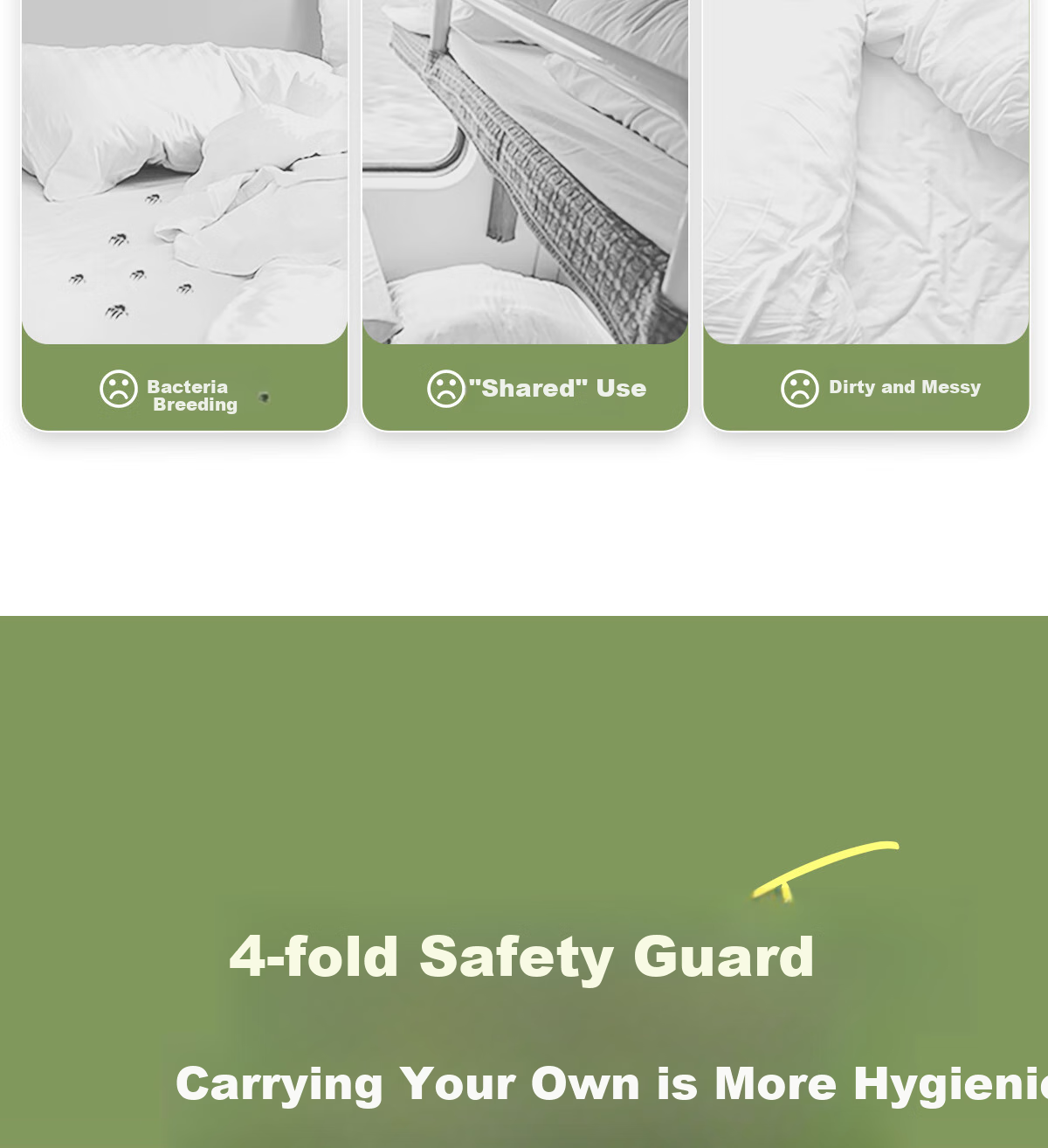 JAJALIN Disposable Four-Piece Set for Double Bed: Bed Sheet, Duvet Cover, Pillowcases, And Sleeping Bag Liner, Disposable Travel Essentials, Panda Design, 2-Piece Set 4
