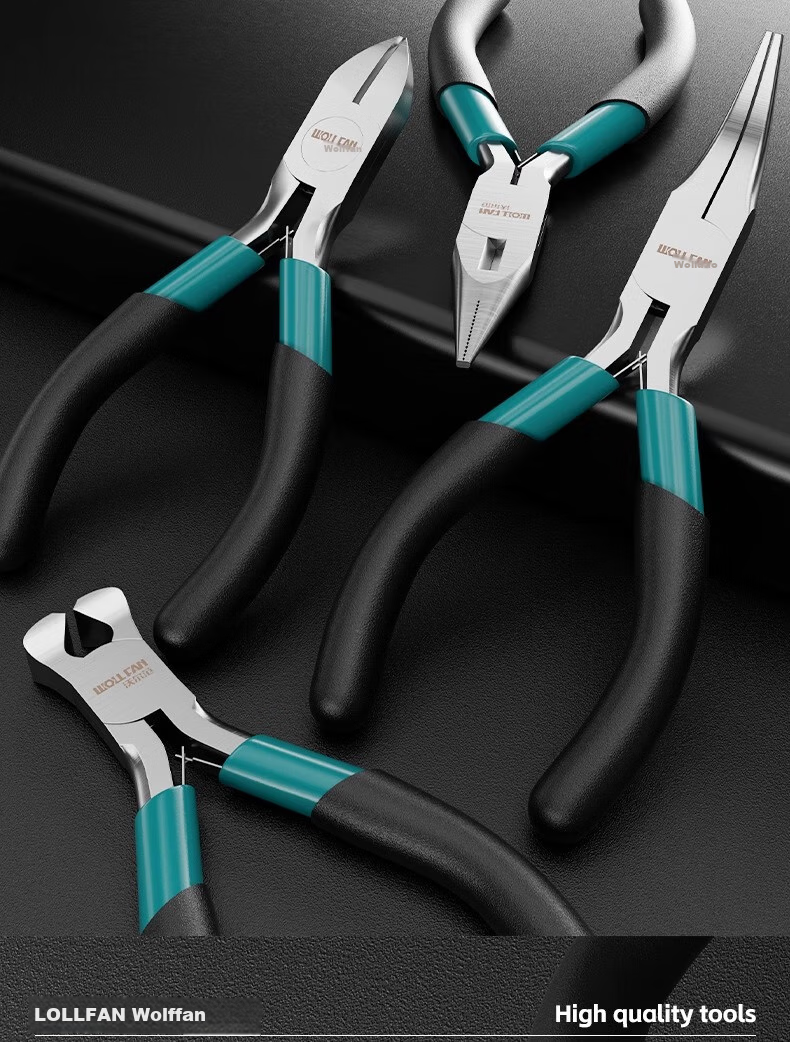 Woerfan 5-Inch Mini Pliers, Hand Pliers, Small Pliers, Small Needle-Nose Pliers, Hand-Crafted Round-Nose Pliers, Multi-Functional 5