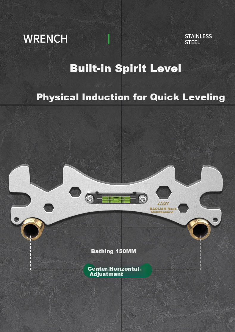 Baolian Multi-Functional Shower Wrench, Specialized Bathroom Wrench Tool Set, Small Thick Universal Wrench 3