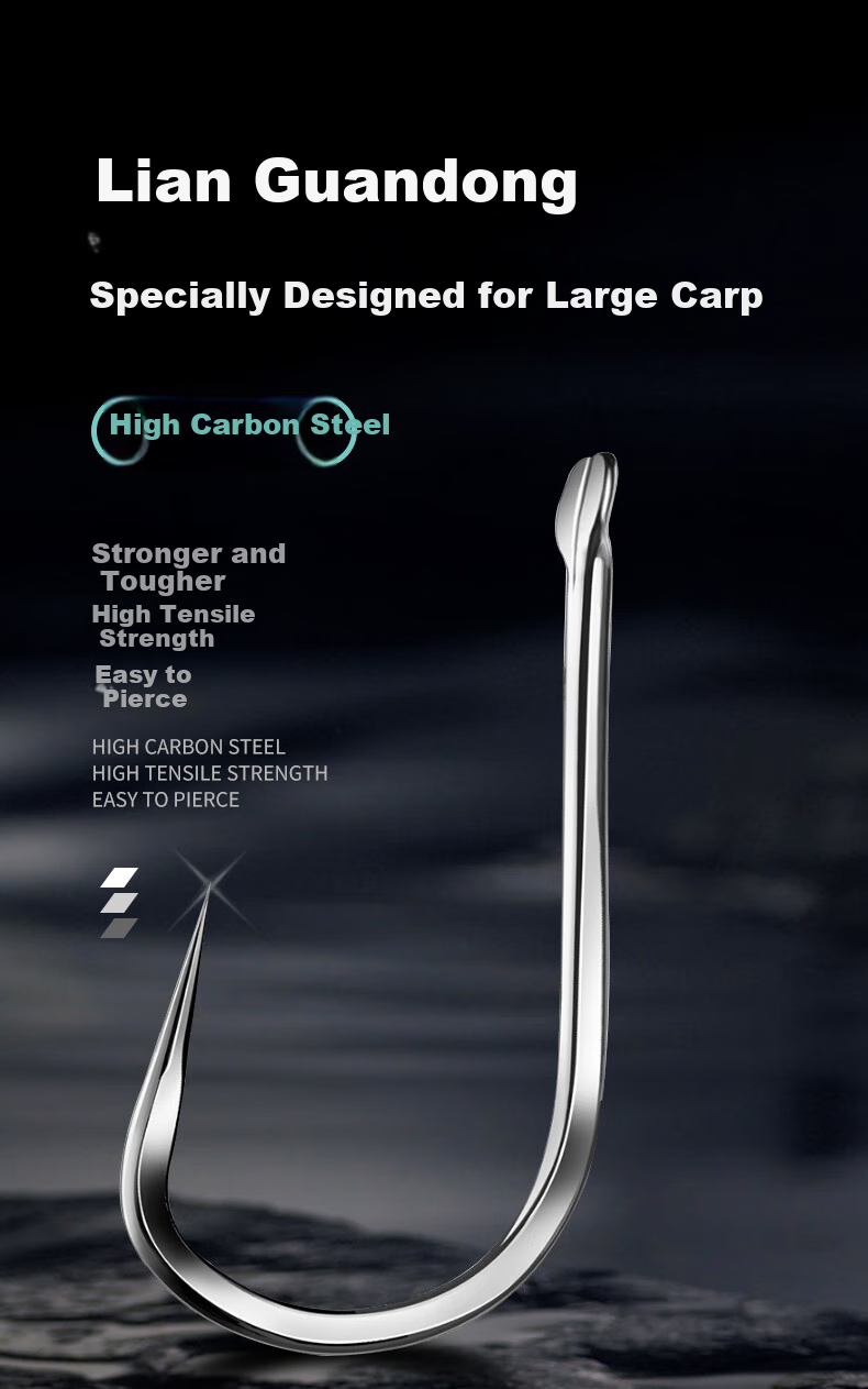 Diaoyuwang Jinhai Xi Fish Hook, Large Hook, Loose Flat Thin Reinforced Barbed Hook for Silver Carp And Bighead Carp, New Guandong High Carbon Fishing Hook 1