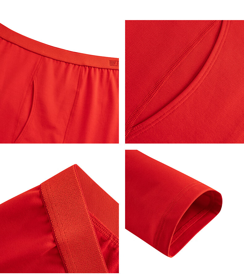 ANTA Warm Core Men's Anti-Static Fleece Lined Thermal Underwear Set Crew Neck Top and Bottom Base Layer 36