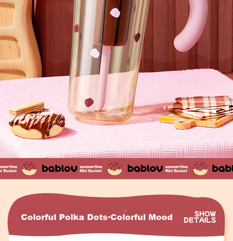 BABLOV Summer Plastic Water Bottle, Large Capacity Straw Cup, PPSU Material, Stylish Design for Women, Birthday Gift 3