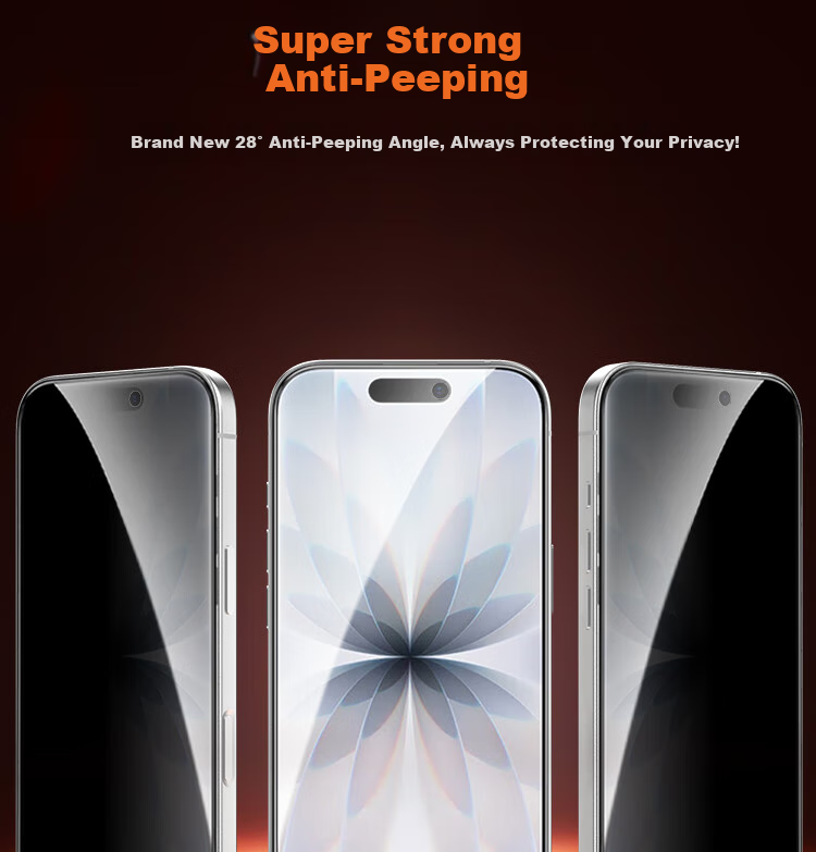 ESCASE Privacy Screen Protector for IPhone 17 Tempered Glass Film Anti-Peeping Anti-Glare Full Coverage HD Ultra-Thin Glass Privacy Protection Film for IPhone 17 5