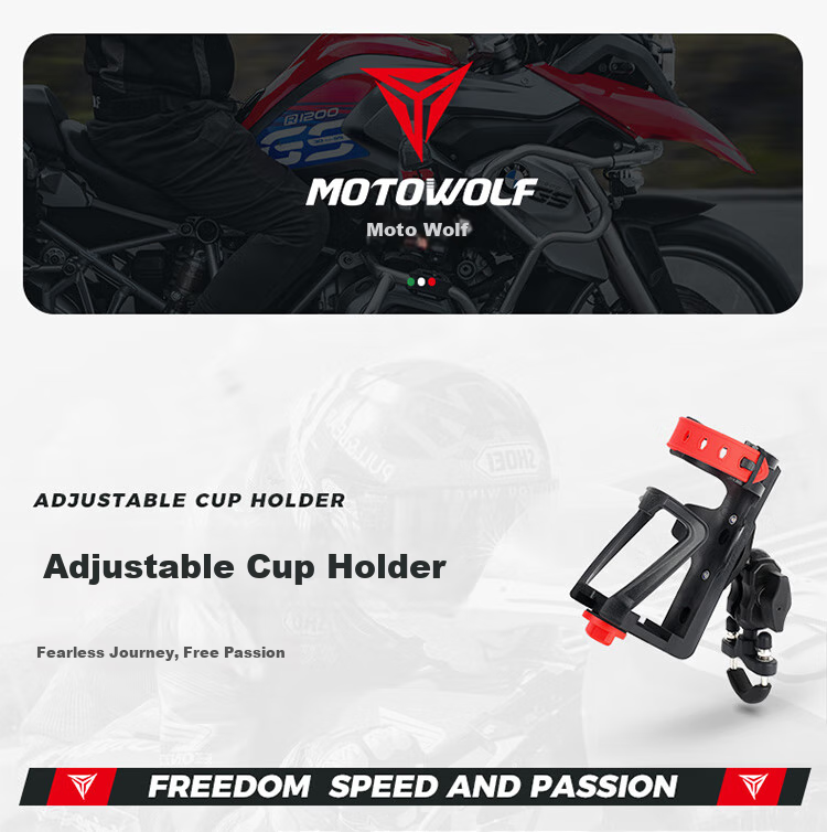 MOTOWOLF Motorcycle Bicycle Water Bottle Holder, Cup Stand, Cycling Mineral Water And Beverage Rack, U-Shaped Cup Holder 1