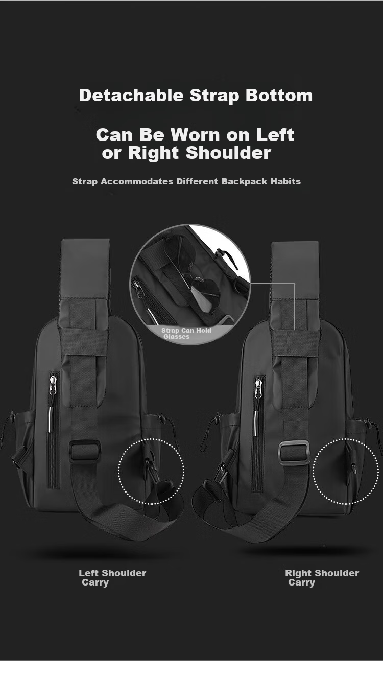 Huili Chest Bag, Men's Shoulder Bag, Large Capacity, Versatile Casual Waist Pack, Sports Commuter Crossbody Bag, New Convenient Sling Bag 6