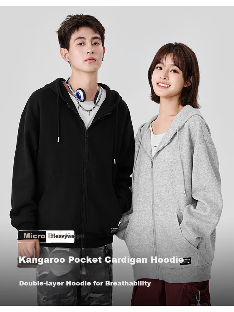 GLM Hoodie Jacket for Men, Spring And Autumn Season, Loose Casual Knitted Cardigan, Sports Jacket, Gray, XL 1
