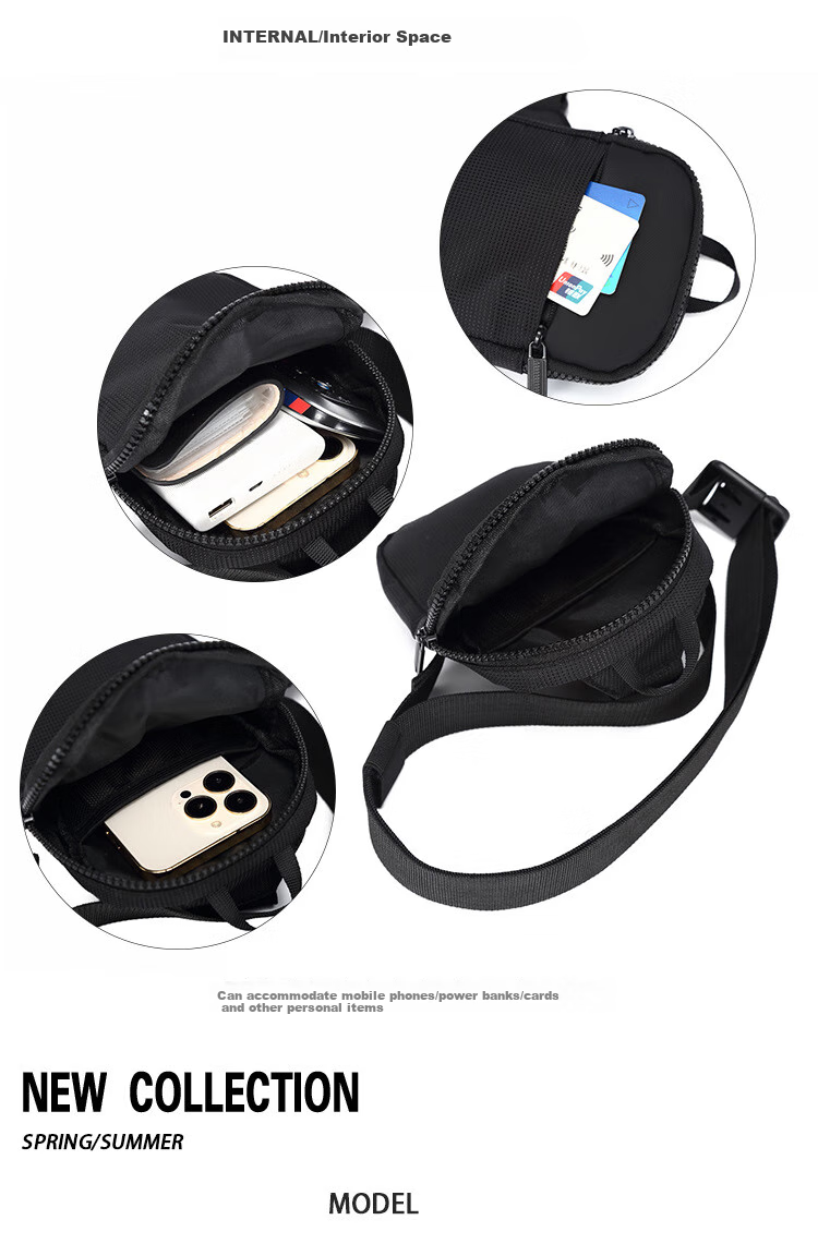 BOSTANTEN Men's Mini Shoulder Crossbody Bag, Student Chest Bag, Waist Pack, Trendy Small Backpack, Functional Bag for Men's Cycling, Phone Pouch 2