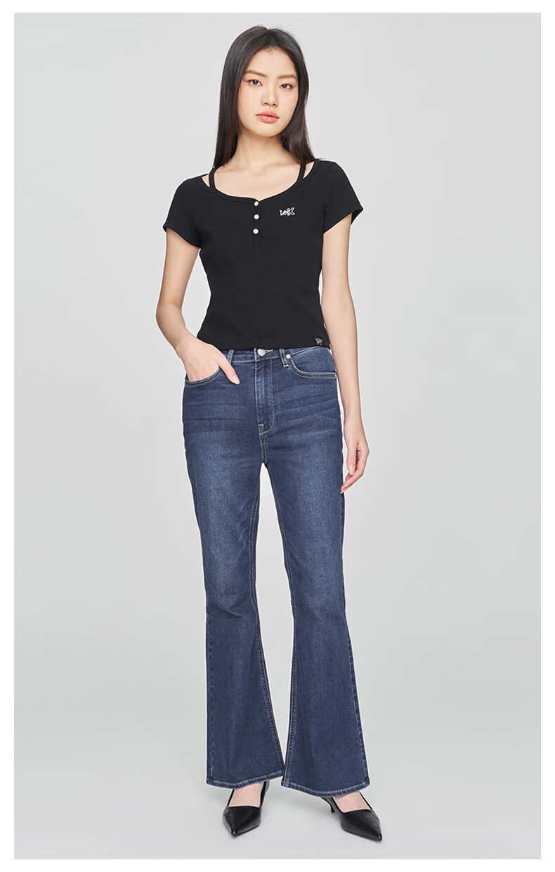 Lee 426 Slim High-Waist Slight Flare Stretch Tencel Dark Blue Women's Jeans Cool Pants Dark Blue 29 2