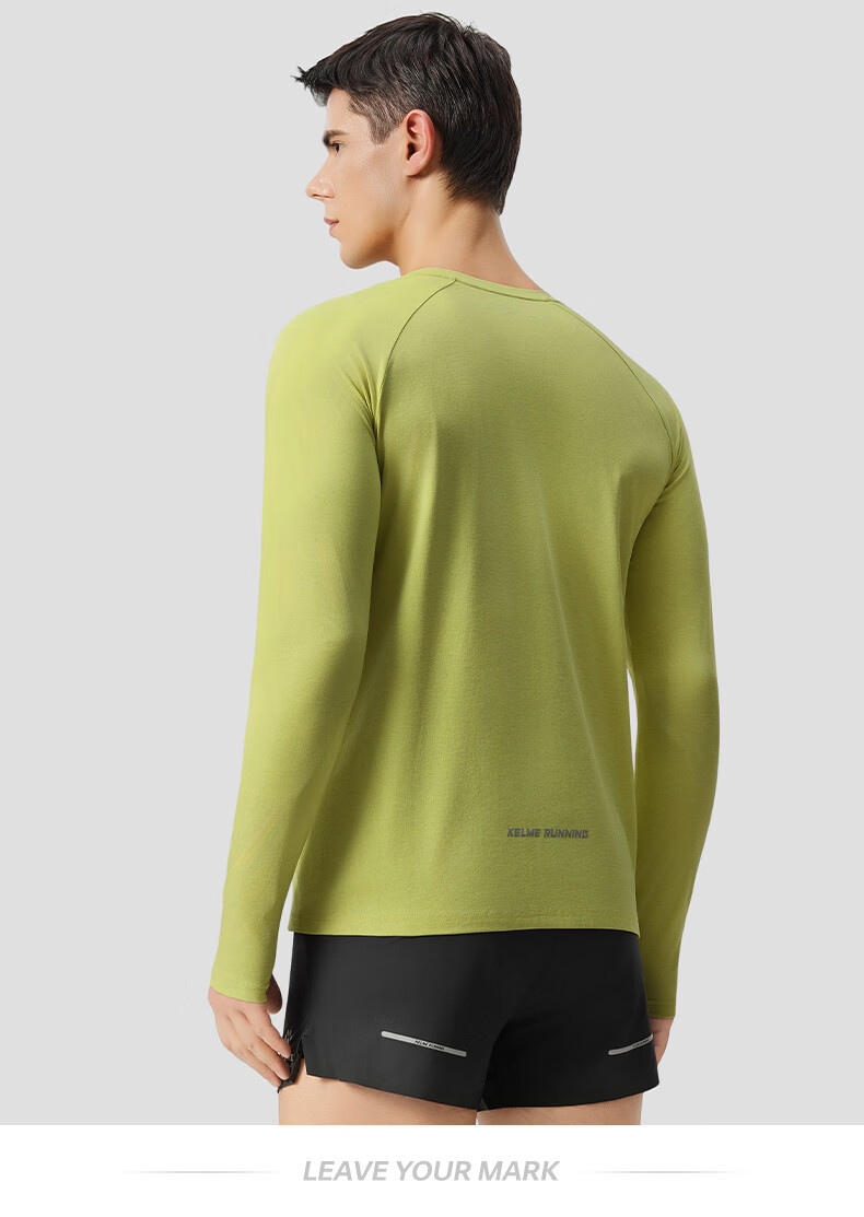 KELME 2025 Spring Cotton-Feel Quick-Dry Long Sleeve Sports T-Shirt Running Football Training Long Sleeve Sportswear Agate Black 2XL 13