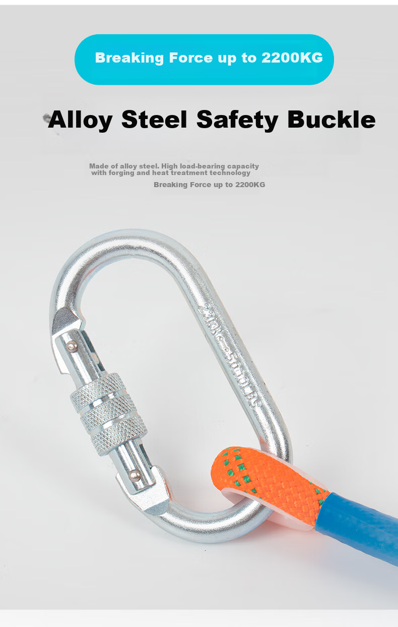 SHANDUAO Three-Point Safety Harness, AD8901 Single Small Hook, 1.8 Meters, Fall Protection for Working at Height, New National Standard 13