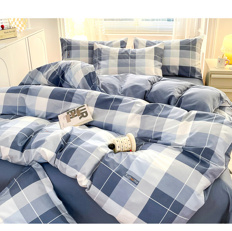 Grace 7A Antibacterial 100% Cotton Three-Piece Set Xinjiang Cotton Bedding 0.9/1.2m Bed Quilt Cover 150x200cm 2
