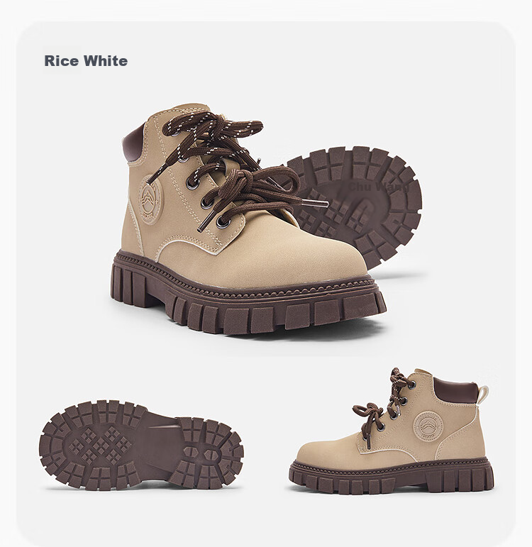 BALABALA Children's Shoes, Kids' Boots for Boys And Girls, Big Yellow Boots, Spring And Autumn New Style Martin Boots, Non-Slip Short Boots, Versatile And Comfortable 17