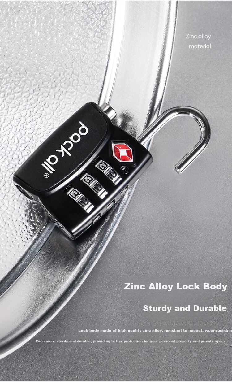 Pack All Travel Combination Lock, Three-Digit TSA Lock, Luggage Anti-Theft Lock, Dormitory Cabinet Password Lock Padlock, Black 4