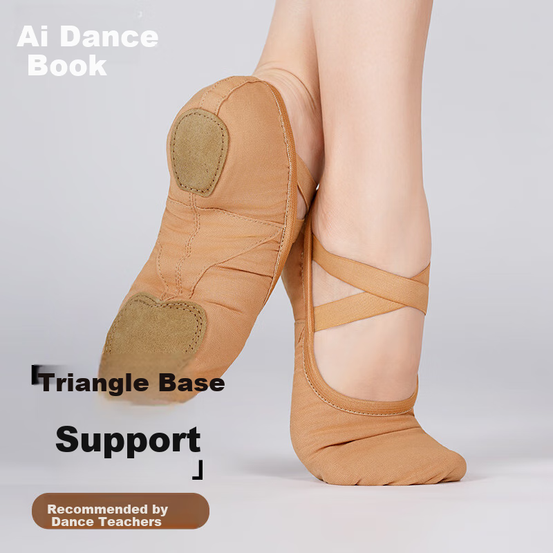 Aiwuge Professional Dance Shoes for Women, Soft-Soled Practice Shoes, Elastic Ballet Shoes, Teacher's Cat Paw Shoes, Ballet Pink, Size 35