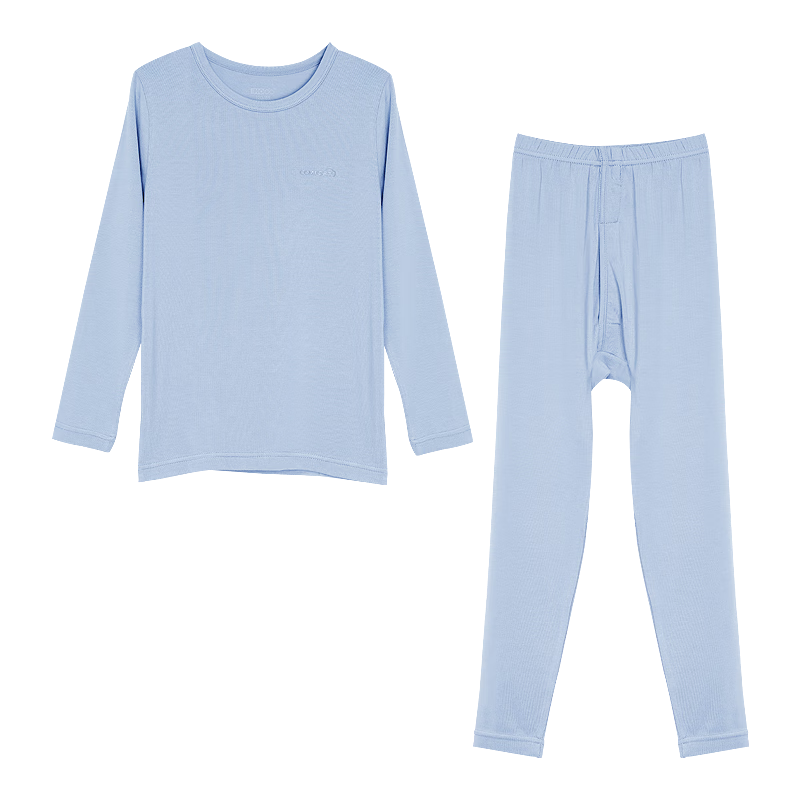 Hodohome Children's Autumn Underwear Set for Boys, Class A Modal Thermal Underwear, Cotton Sweater for Older Children, Blue 111 Size 165