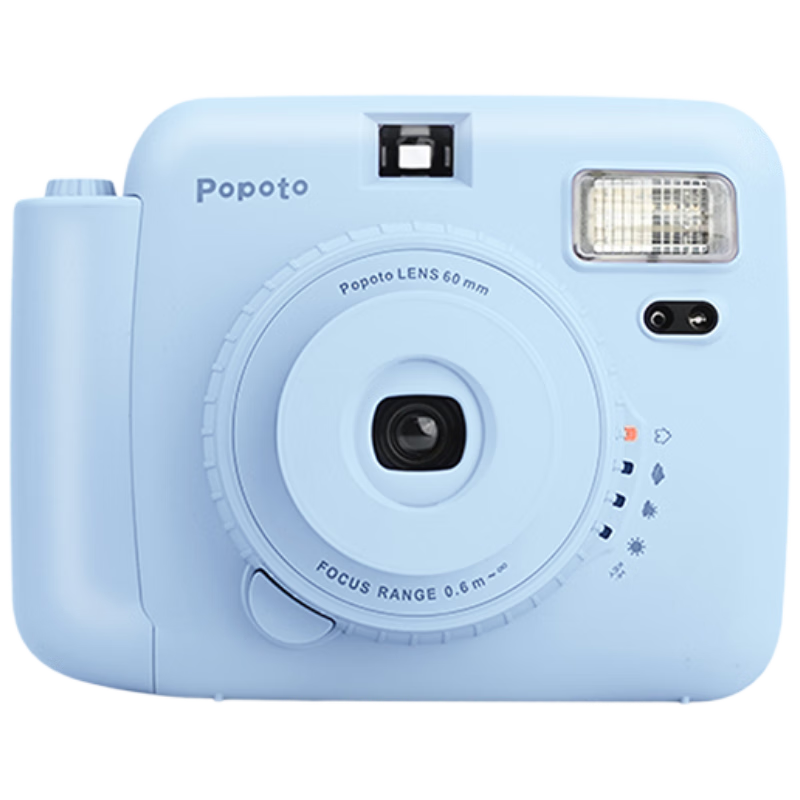 POPOTO Instant Camera, One-Shot Photography Camera, Birthday Gift for Girlfriend, Student Selfie Portable Travel-Specific Camera, Sky Blue Single Unit