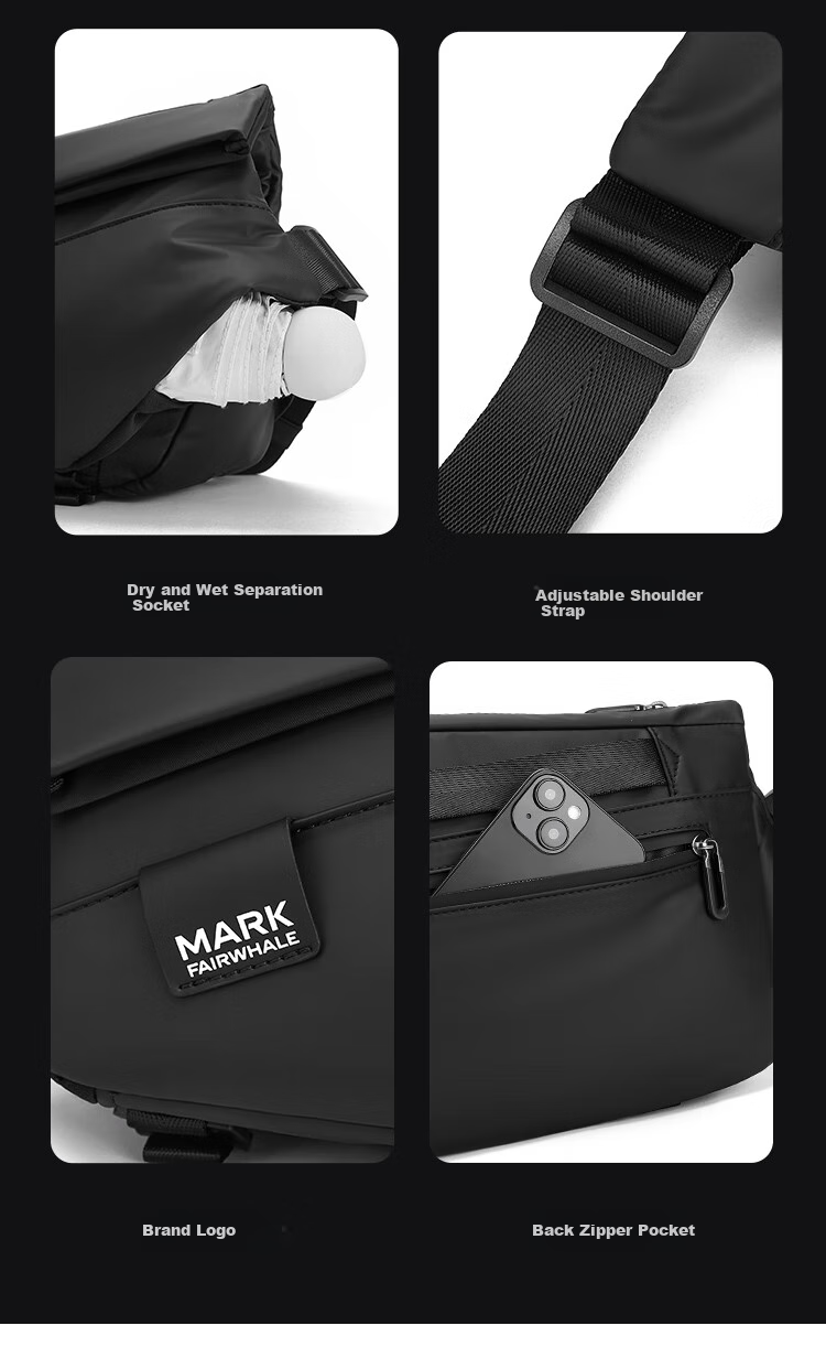 MARK FAIRWHALE 2026 New High-End Crossbody Bag, Shoulder Bag for Men, Large Capacity Messenger Bag, Chest Pack, Multifunctional Casual Satchel 15