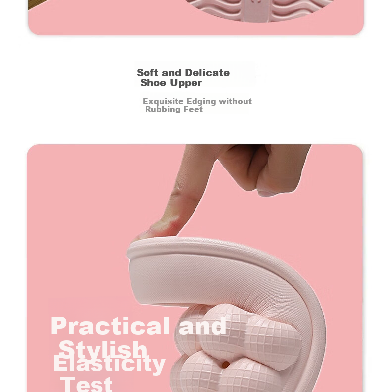 Huamei Comfortable Step-on-Cloud Couple Slippers Indoor Outdoor Non-Slip Thick Sole Soft Elastic HM2288 Yellow Size 40-41 6