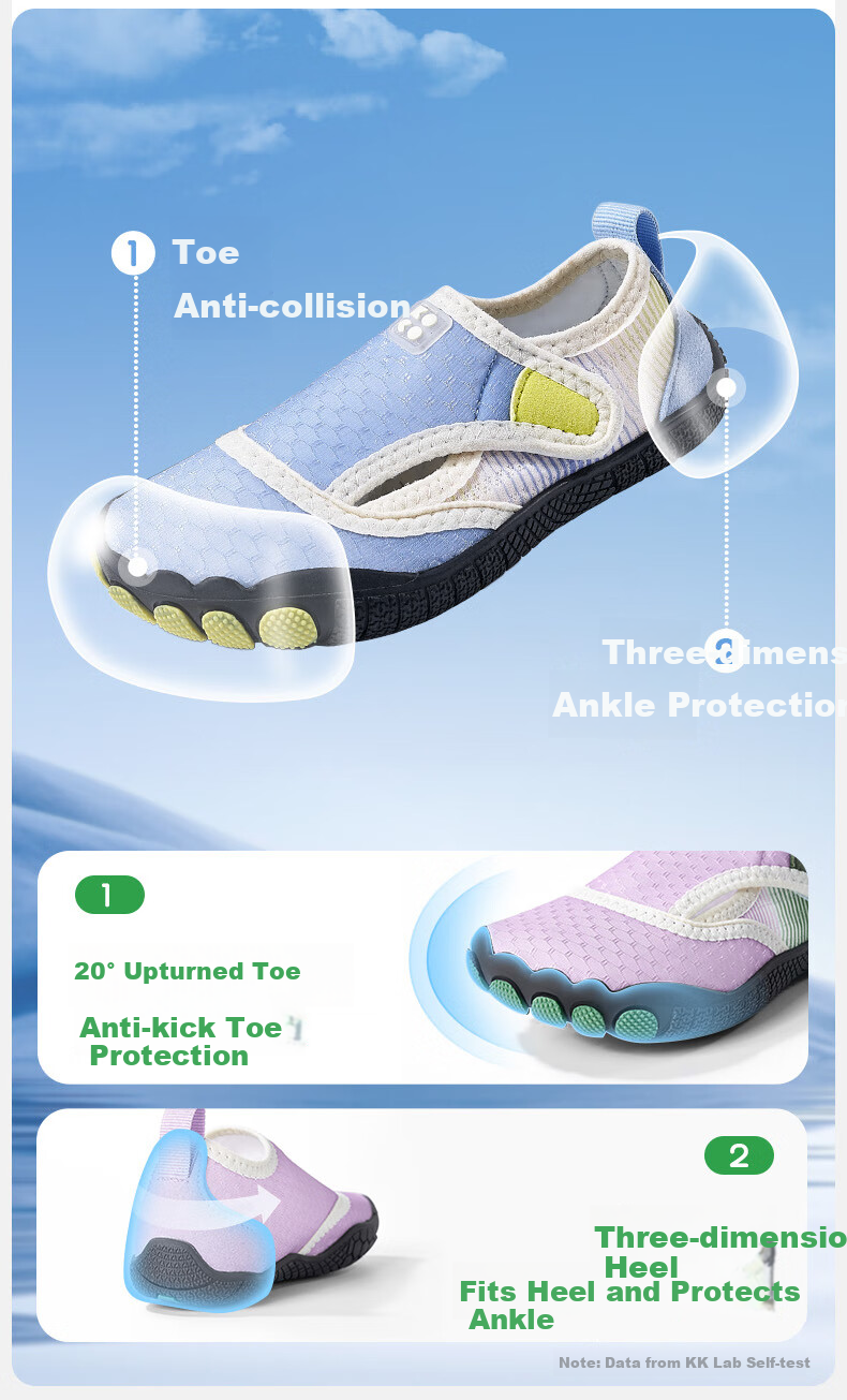 Kocotree KK Tree Kids Creek Shoes Non-Slip Cut-Resistant Baby Beach Swimming Water Shoes Moss Gray Green 14