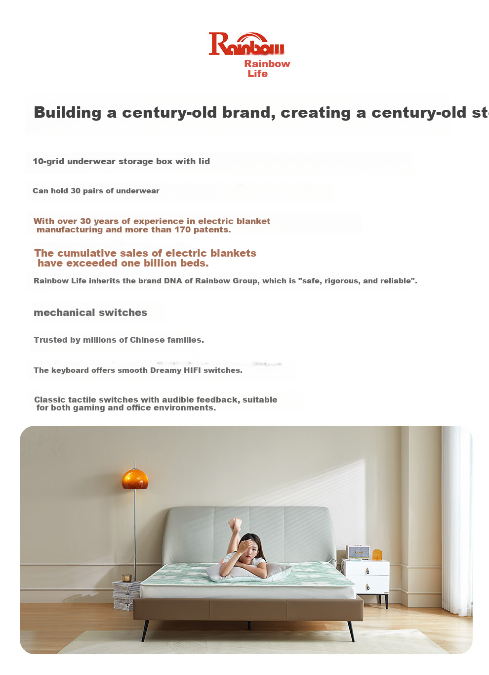 Caihongshenghuo [High Temperature Power-Off] Single-Person Single-Control Non-Woven Electric Heating Blanket Mattress Pad, 1.5*0.7 Meters, Suitable for Dormitory Use 21