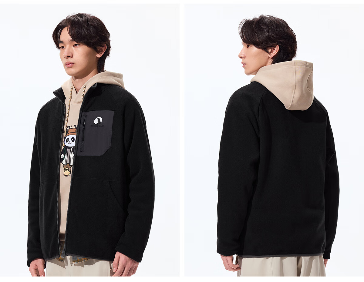 Panda Camel Series Outdoor Fleece Jacket Men and Women Autumn Winter Mountaineering Polar Fleece Coat Inner Liner 1220, M 38