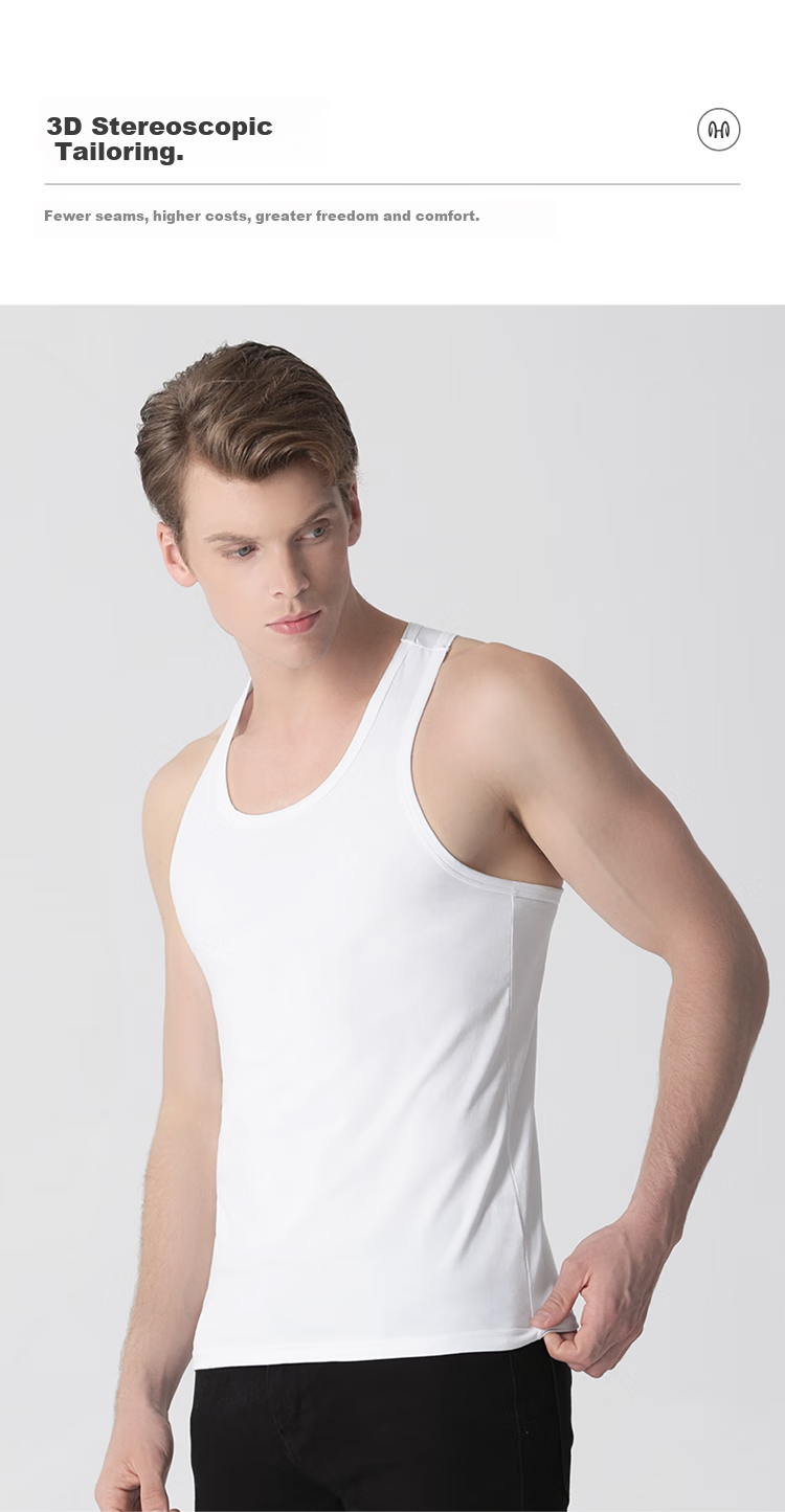 Hengyuanxiang [100% Pure Cotton] Sleeveless Tank Top for Men, High-End Sports Sweat-Absorbing Breathable Fitness Undershirt Underwear 5