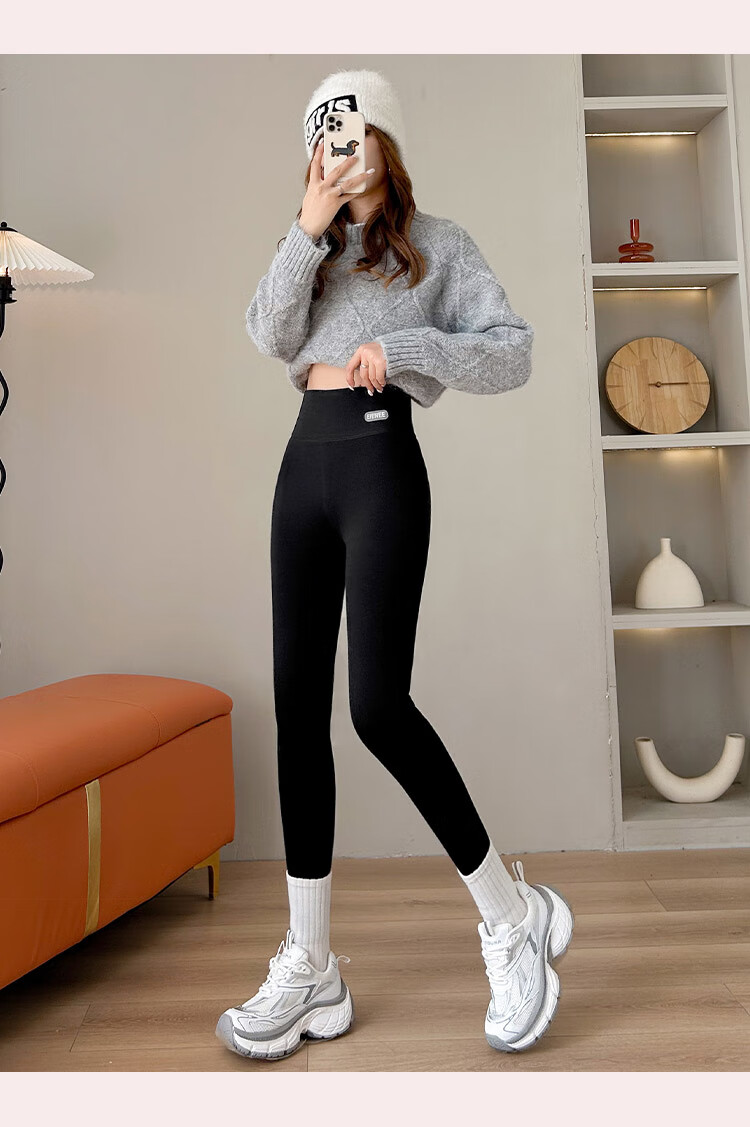 Tingmei Women's Thermal Leggings with Wool, Mulberry Silk, and Cotton - Slim Fit High Waist Magic Pants, Fleece Lined and Thickened 18