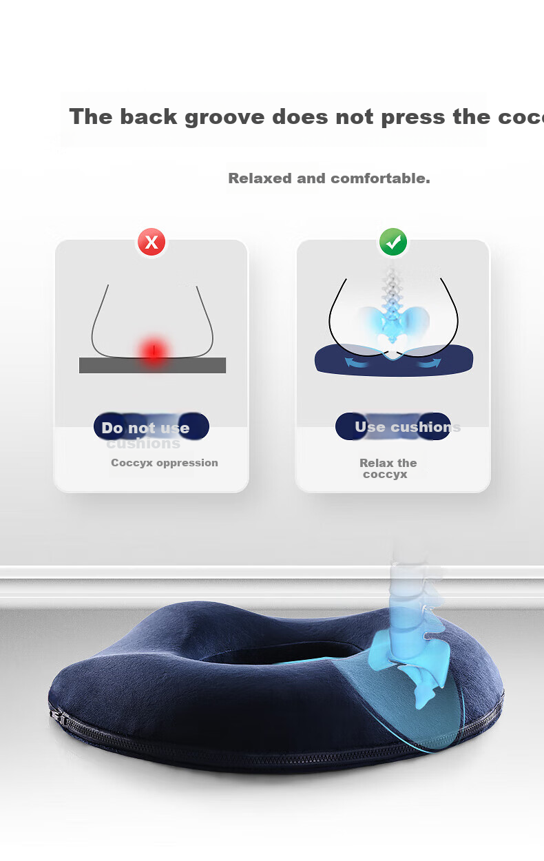 Jingmao Hemorrhoid Prevention Cushion for Men And Women, Butt Support Pad, Pressure Relief, Extra Large, Hollow Breathable, Medical Anal Fistula Post-Surgery Buttock Pad 2