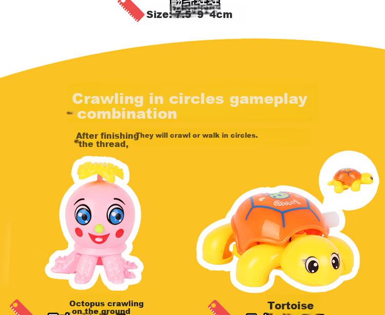 TaTanice Wind-Up Toy Set of 12 Including Bouncy Chicken And Octopus, Pull-Back Nostalgic Toys for Boys And Girls, Birthday Gift 13