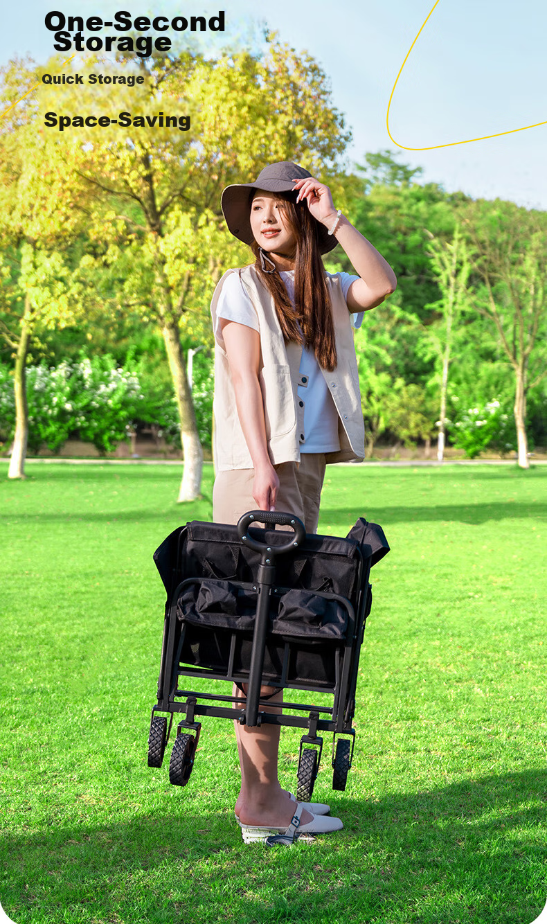 TAN XIAN ZHE Camping Cart, Small Pushcart with Rear Opening for Reclining, Suitable for Kids, Grocery Shopping, Dogs And Pets 9