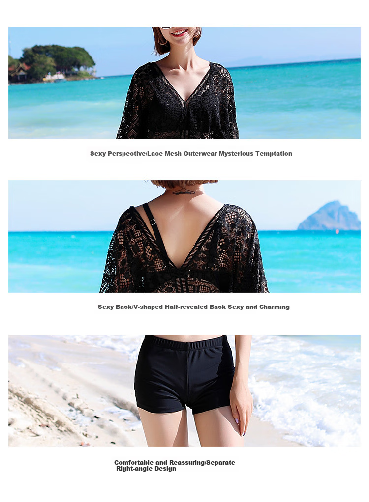 Yifu Bikini Swimsuit for Women, Instagram-Style Three-Piece Set, Korean Hot Spring Style, Chanel-Inspired Conservative Tummy-Covering Slimming Swimwear 3