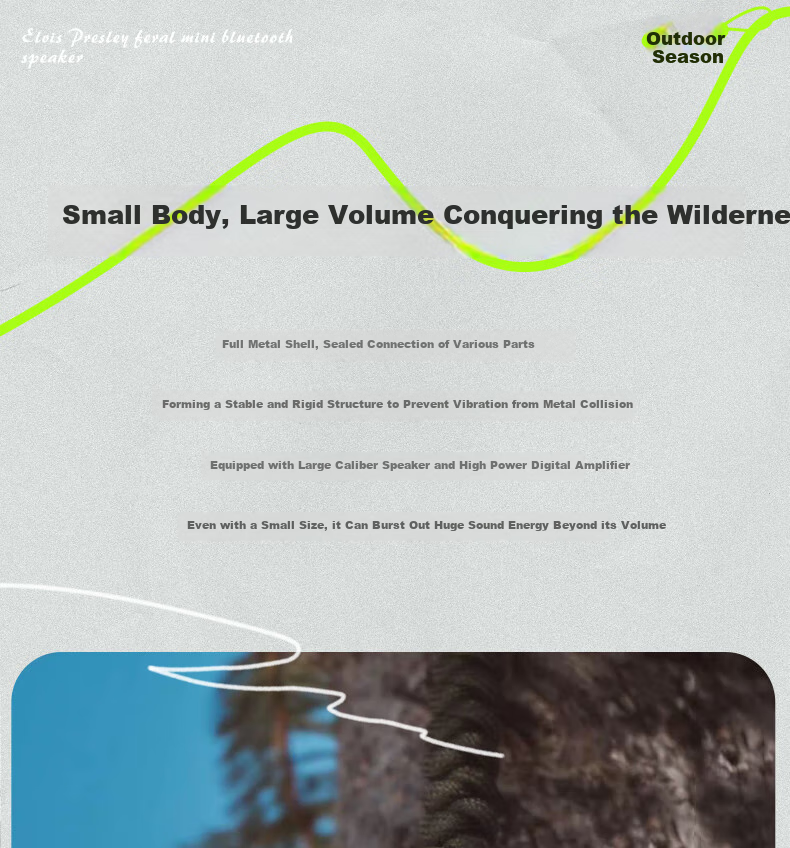 Cat King Radio Wild Mini2 Portable Bluetooth Speaker Mini Home Speaker Outdoor Waterproof Bass Cannon Wilderness Green Outdoor Enthusiast Holiday Gift for Boyfriend 9