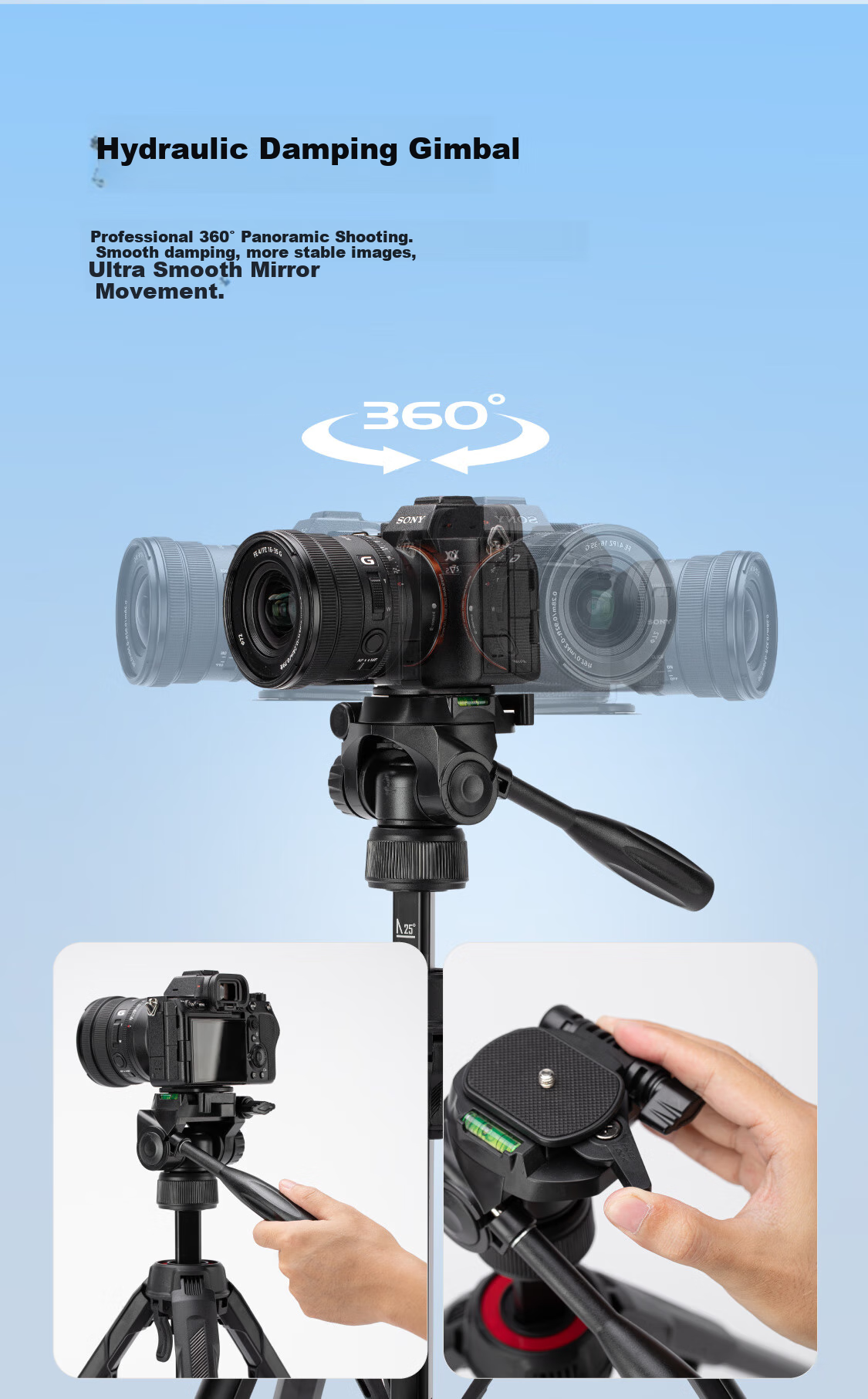 Aochuan CT-17F Hydraulic Gimbal Phone Stand, Live Streaming Tripod, Specialized Extendable Selfie Photography And Video Tripod, Versatile Multi-Functional 4