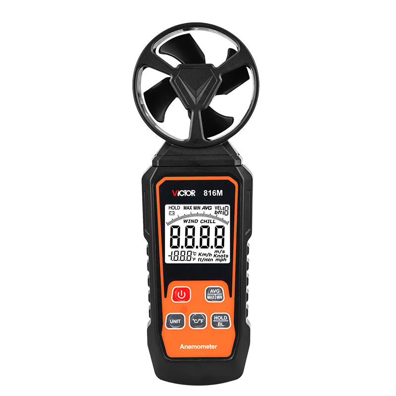 VICTOR VC816M Integrated Anemometer Handheld Wind Speed and Airflow Meter