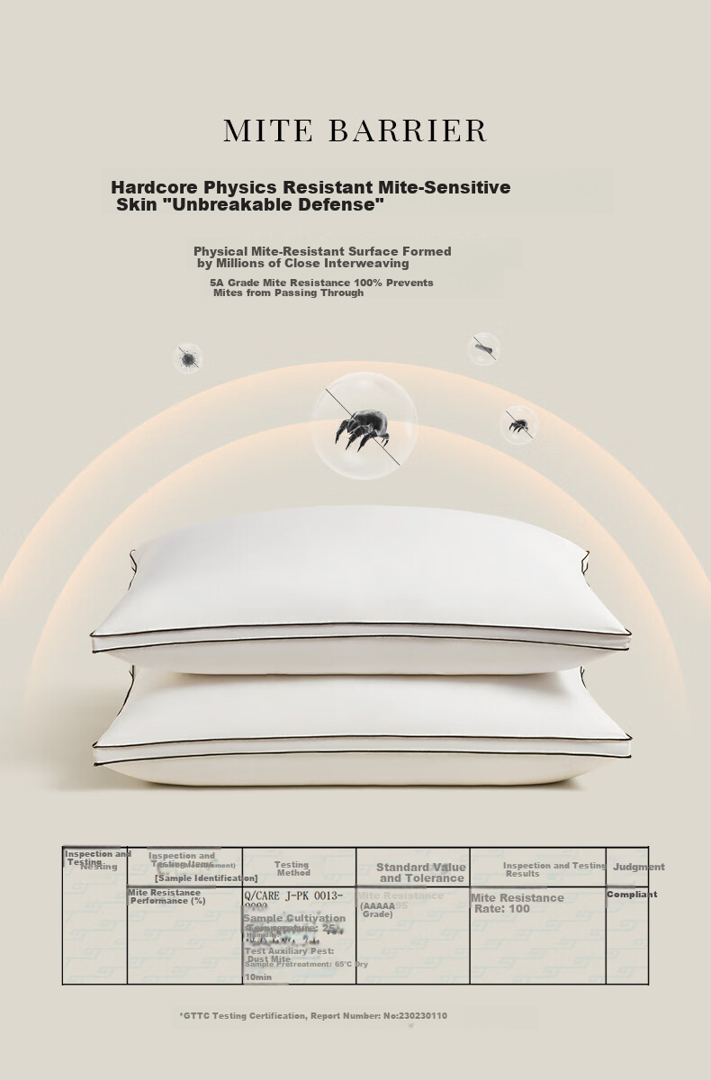 Canasin down Pillow, Five-Star Hotel Pillow Core, 95% Canadian White Goose Down Pillow Core, Single Pack, 74*48cm Low Pillow 10
