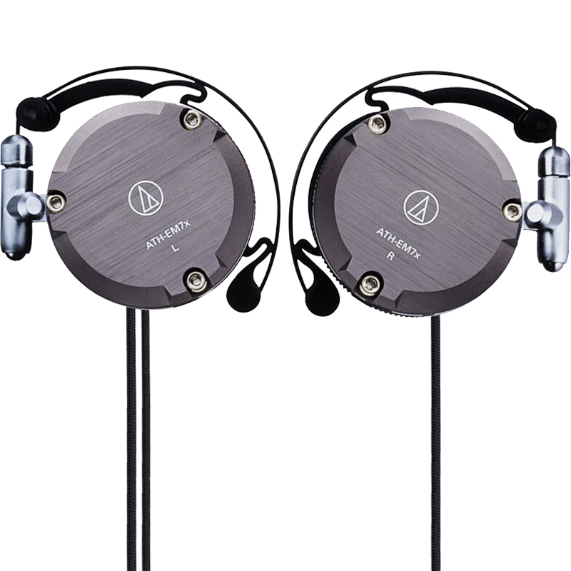 Audio-Technica EM7X Clip-On Portable Earphones Retro Metal Sports Running Music Earphones Gray