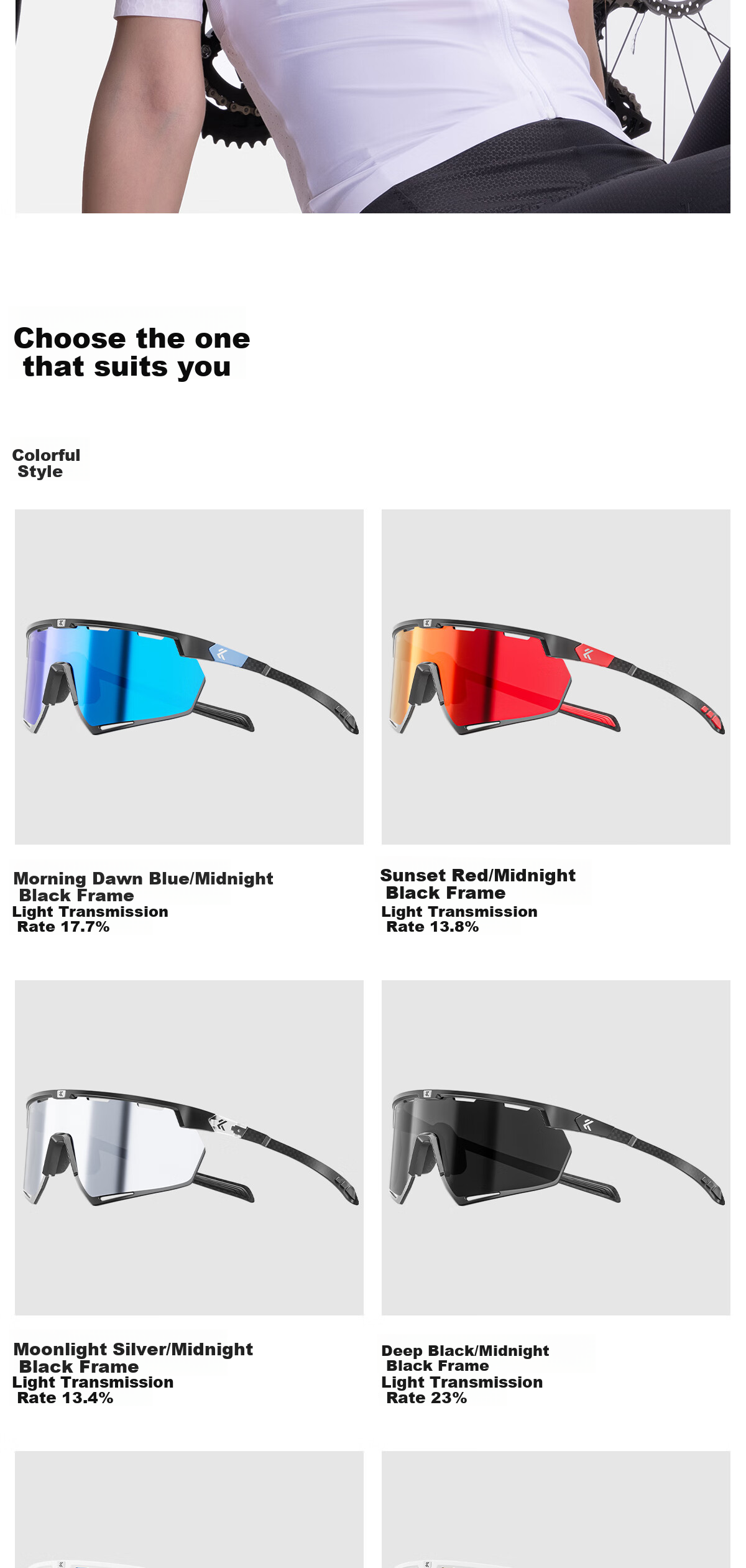 KAPVOE Hummingbird Carbon Fiber Film Photochromic Cycling Glasses, Day And Night Use, Outdoor Sports, UV Protection, Windproof, Sandproof Goggles 19