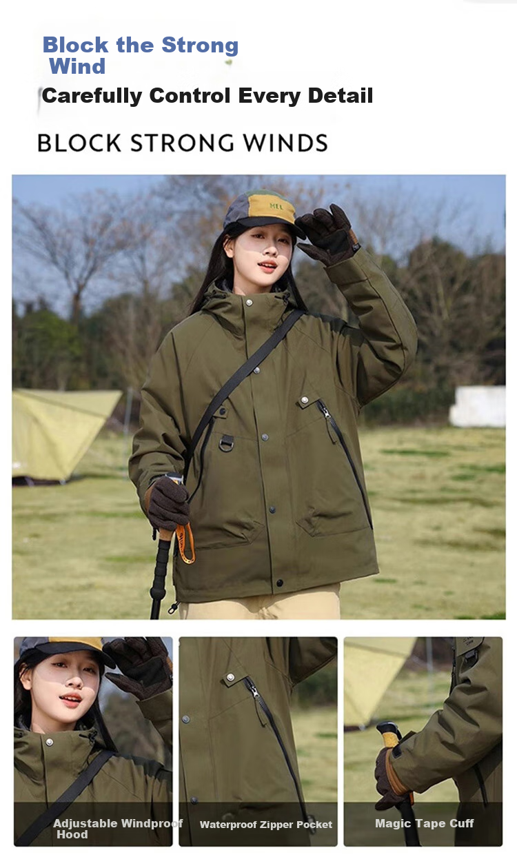 JEEP SPIRIT Men's Three-In Jacket, Men's Windbreaker, Autumn And Winter Warm Casual Fleece Outerwear 4