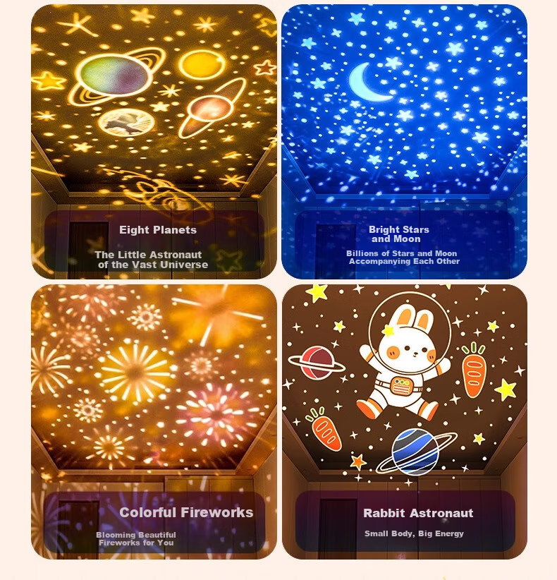 ONEFIRE Starry Sky Projection Lamp, Night Light, Music Box, Starry Sky, Bedroom Children's Whole House Projector, Little Girl's Birthday Gift 11