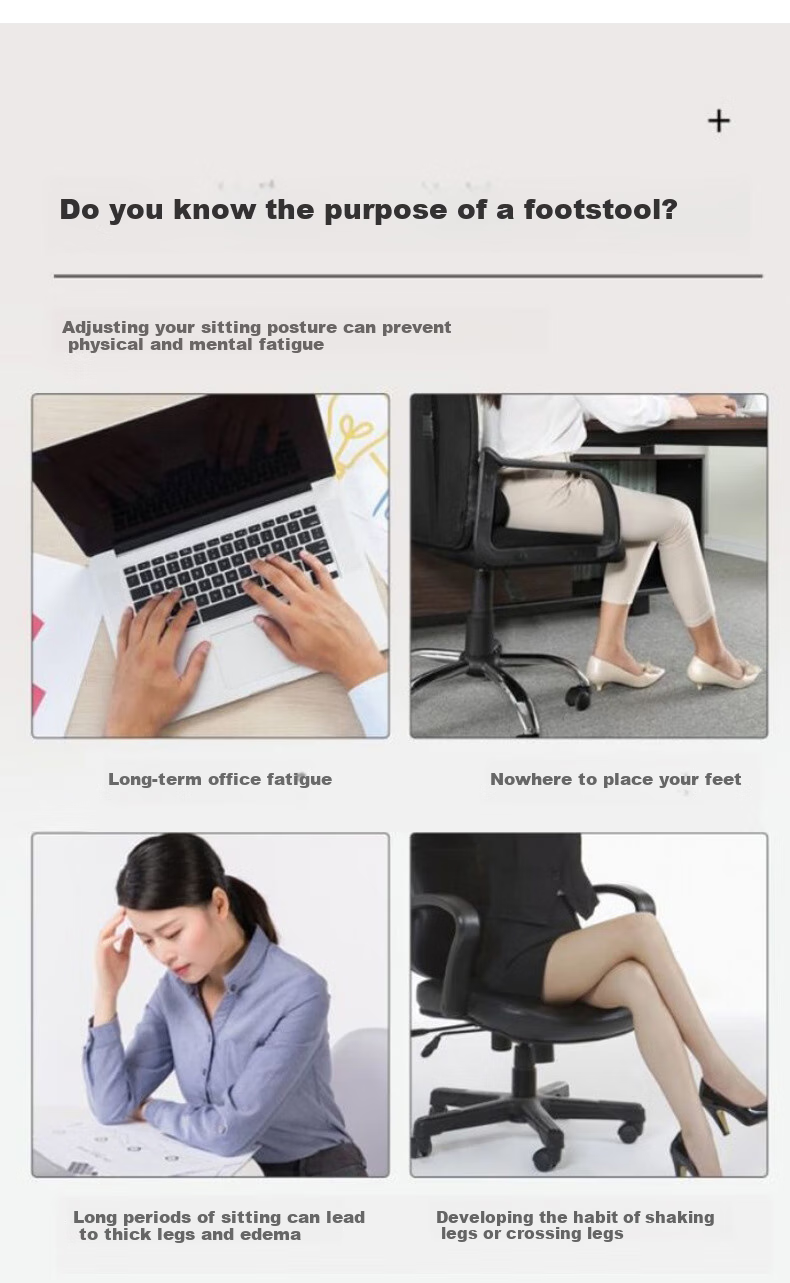 Youjialiangpin Footrest, Office Workstation Essential, Under-Desk Anti-Lift Leg Rest, White Pedal 4