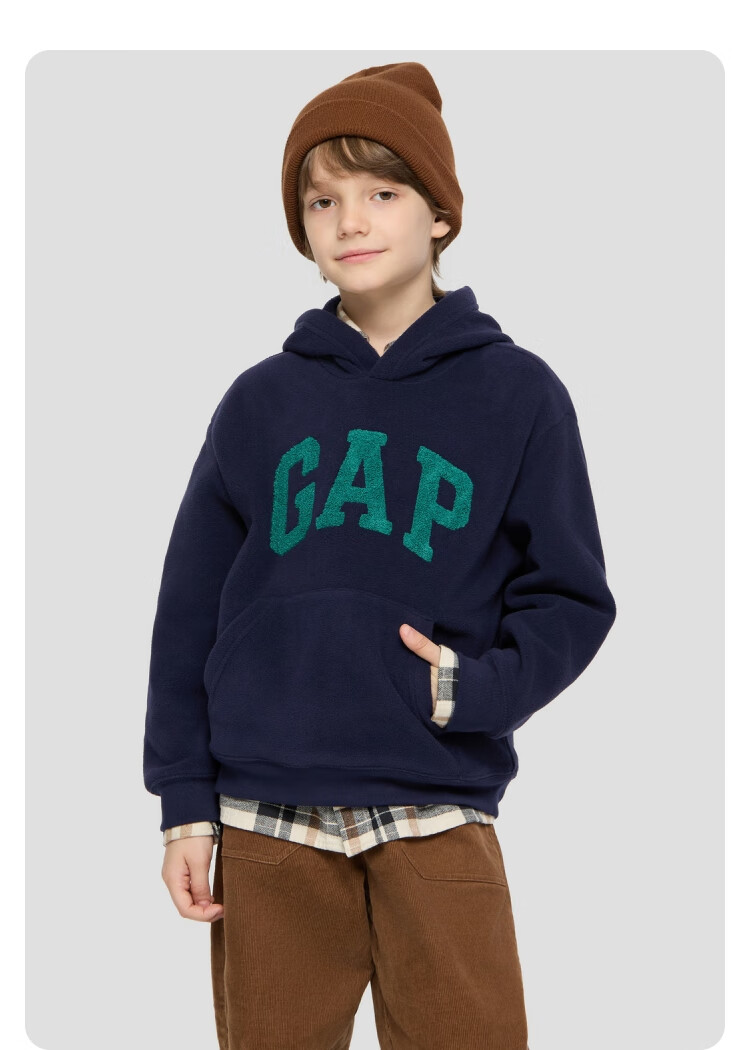 GAP Kids Unisex Autumn Logo Fleece Hoodie 804638 17