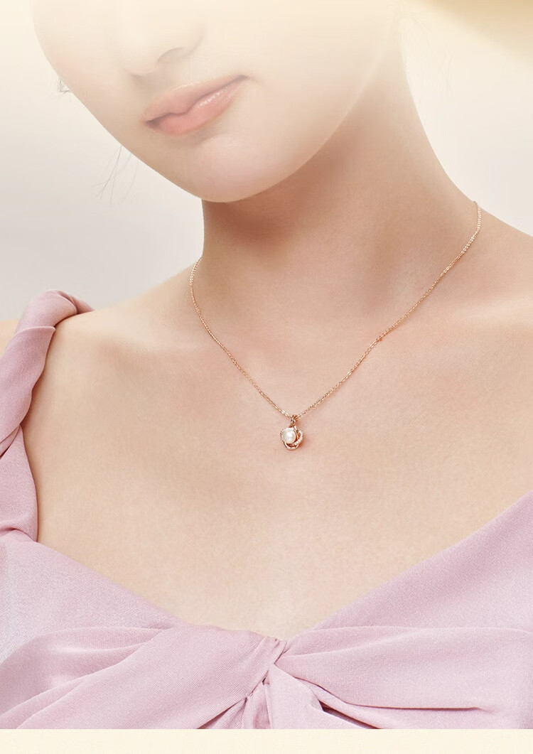 AJIDOU Women's Necklace, Fashionable And Elegant Freshwater Pearl Collarbone Chain, Versatile And Elegant Gift for Girlfriend Or Wife, Mid-Autumn Festival Present 7