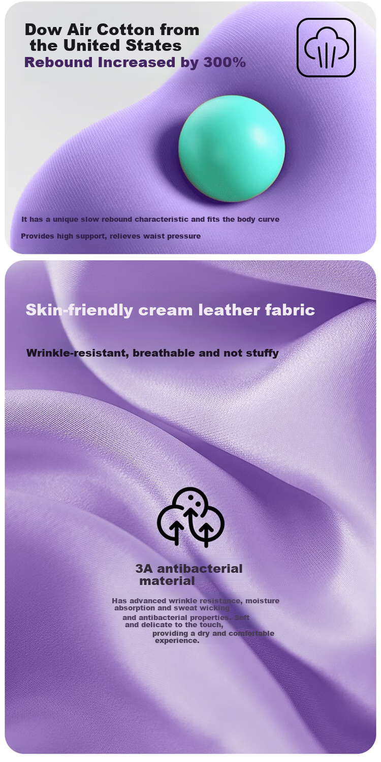SITGOOD Lumbar Support Cushion, Office Back Pillow, STG Seat Pad, Long-Sitting Waist Protector, Mid-Autumn Festival Gift, Purple 11