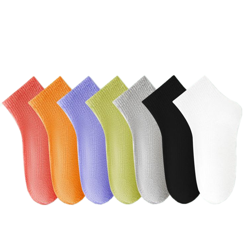 Mianwuqi Children's Odor-Resistant Socks, Boys And Girls Mid-Calf Socks, Black And White All-Season Breathable Youth Socks