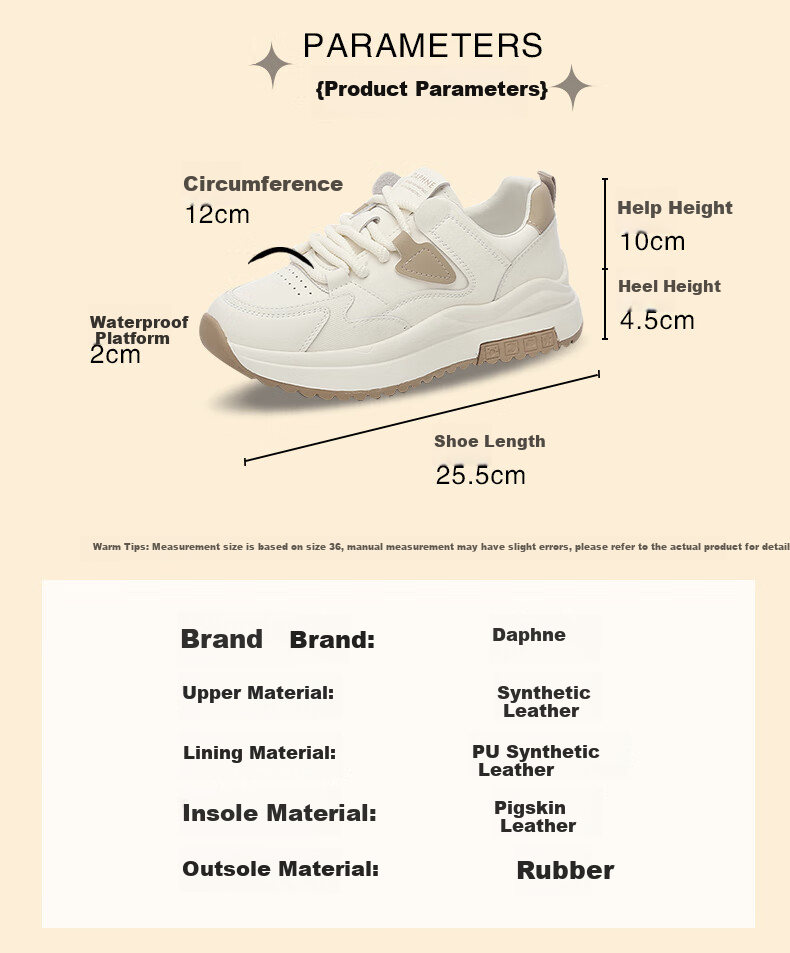 DAPHNE Women's Casual Sneakers, Thick-Soled Trendy Lightweight Comfortable Dad Shoes for Travel And Running, Beige Green, Size 40 3