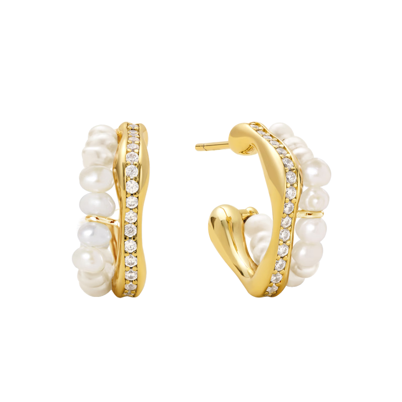 Arsis [Zhang Ruonan's Style] Dazzling Small Stud Earrings for Women, Pearl Earrings, 925 Sterling Silver Needle Birthday Gift for Girlfriend