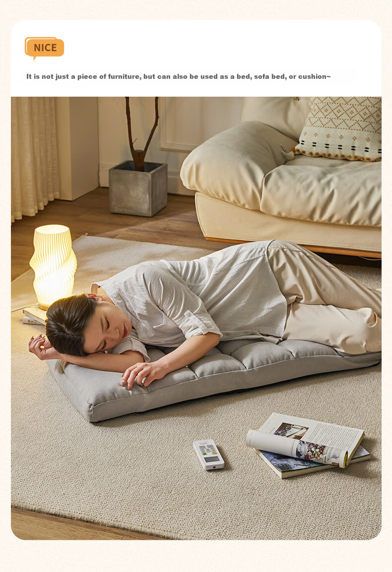 JIAYI Lazy Sofa, Can Lie Down And Sleep, Bed Chair, Tatami Sofa Chair, Bedroom Backrest Chair, Balcony Bay Window Cushion Chair 14