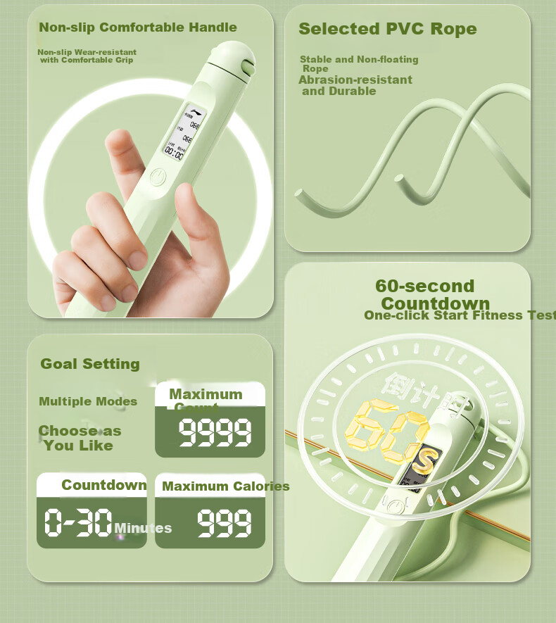 Li-Ning Counting Jump Rope for Adults, Primary And Secondary School Students, Physical Education, Fitness, Competition Speed, Middle School Entrance Exam Training, Weight Loss Rope 4