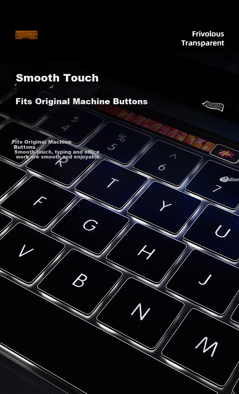 Jiasu Apple MacBook Pro 15 Keyboard Cover [A1707/A1990], 15.4-Inch Touch Bar Keyboard Protector, High Transparency Invisible Non-Fall Dust Cover 4